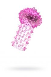 Вибронасадка на палец Toyfa розовый 6,5 см