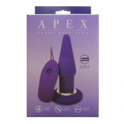 Фиолетовая анальная пробка Apex с вибрацией