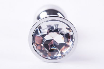 Анальная пробка Silver Small страз бриллиант