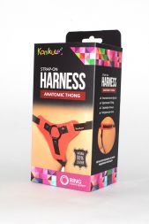 Красные трусики Kanikule Leather Strap-on Harness Anatomic Thong