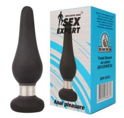 Анальная пробка Sex Expert с металлическим кольцом
