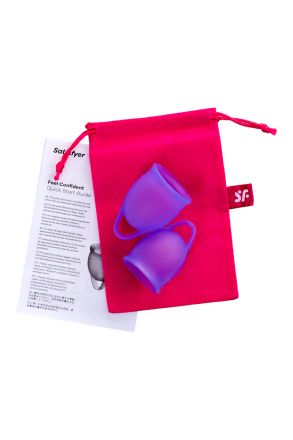 Две фиолетовые менструальные чаши Satisfyer Feel Confident